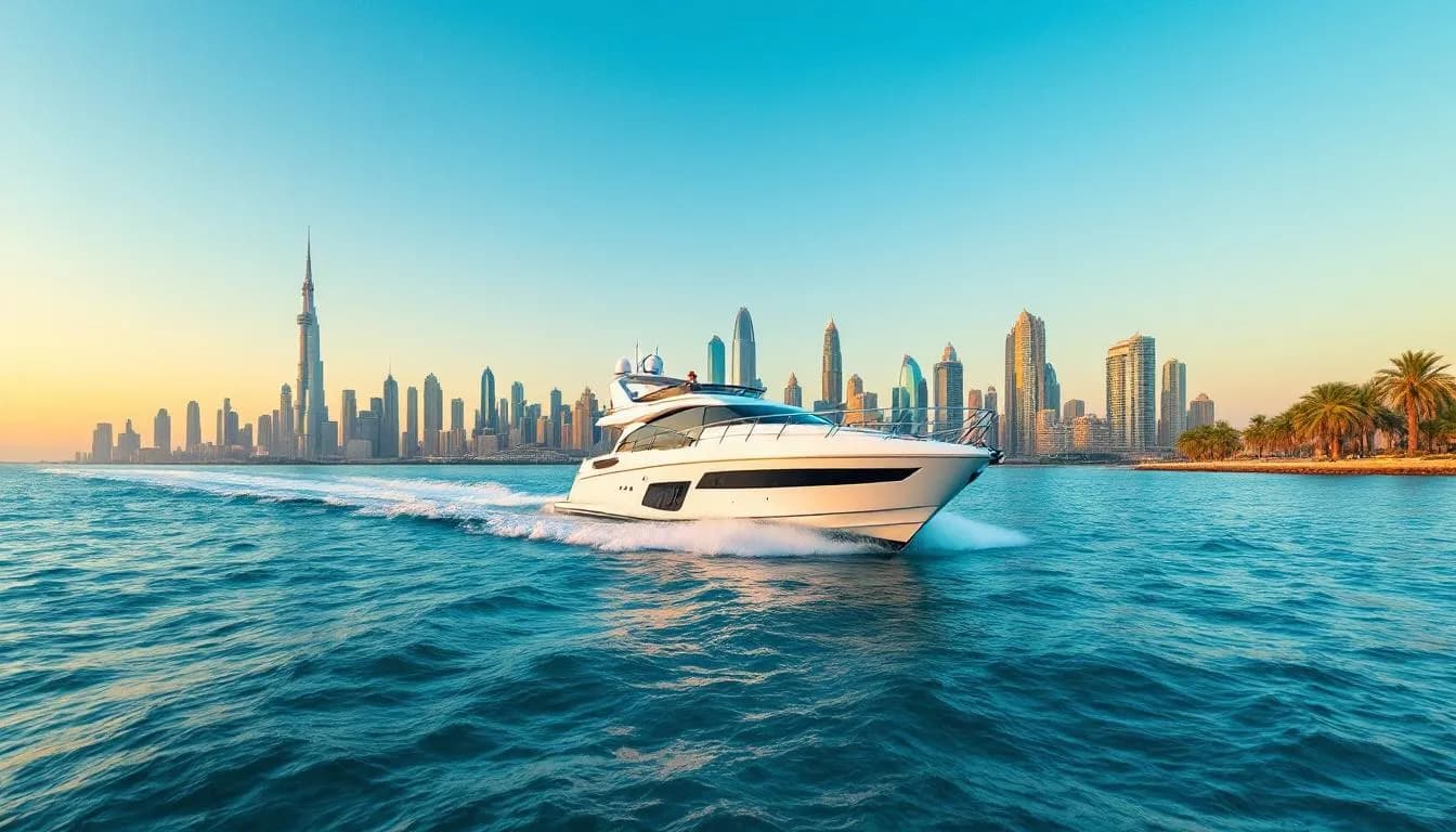 Yacht cruise on the Marina & Palm Loop route in Dubai