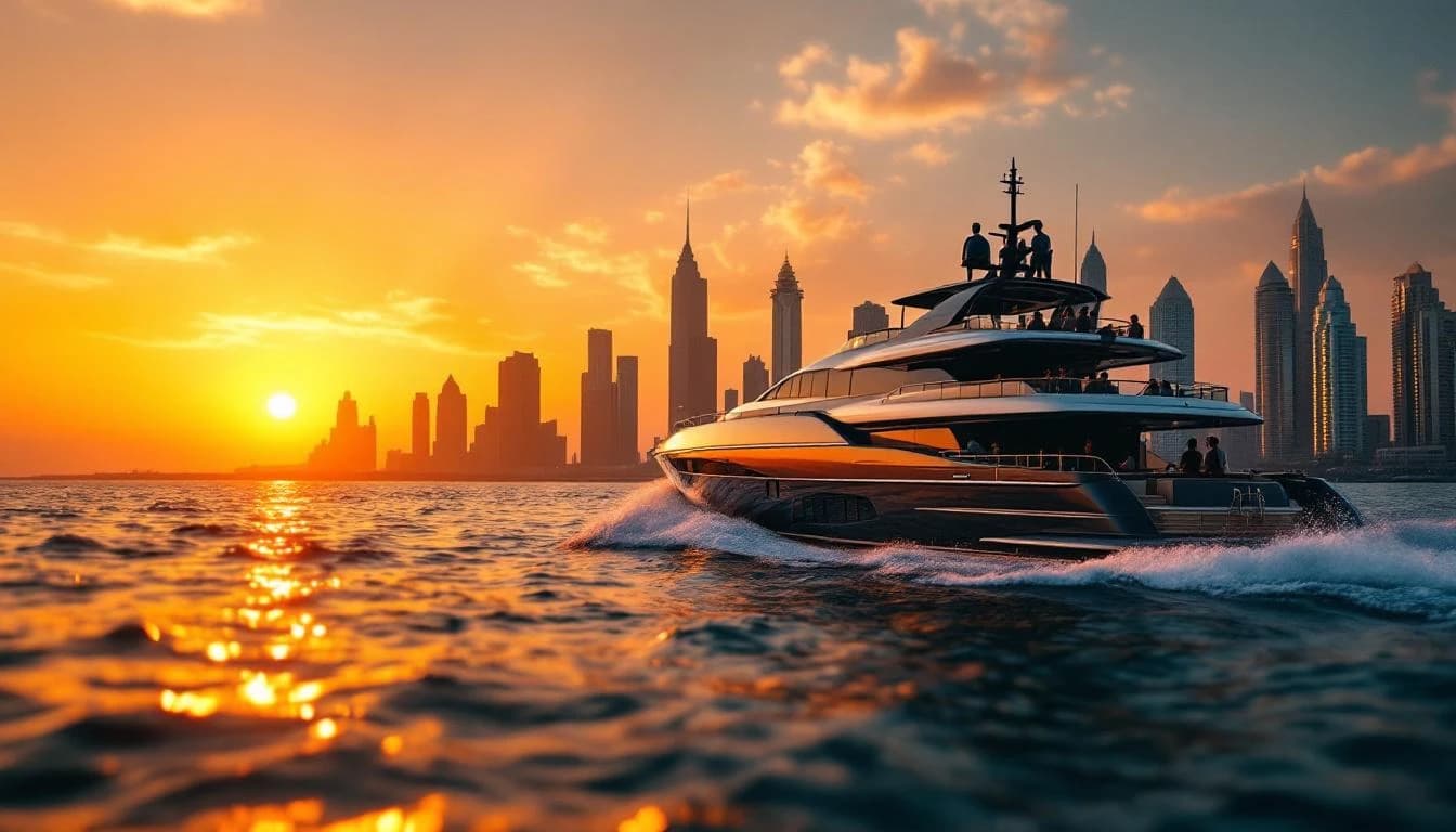 Yacht cruise on the Sunset Skyline Cruise route in Dubai