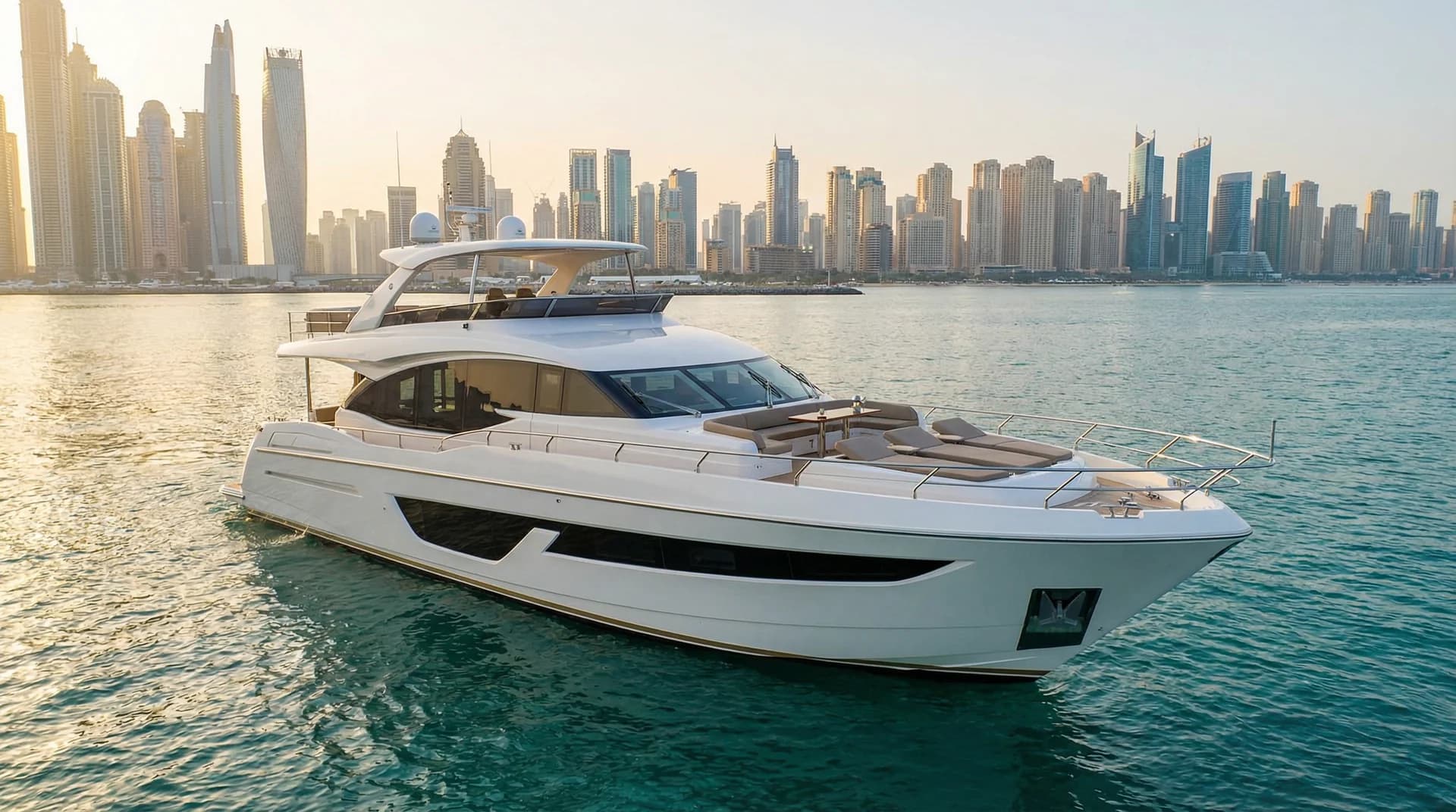Jasmine 55 luxury yacht available for rent in Dubai